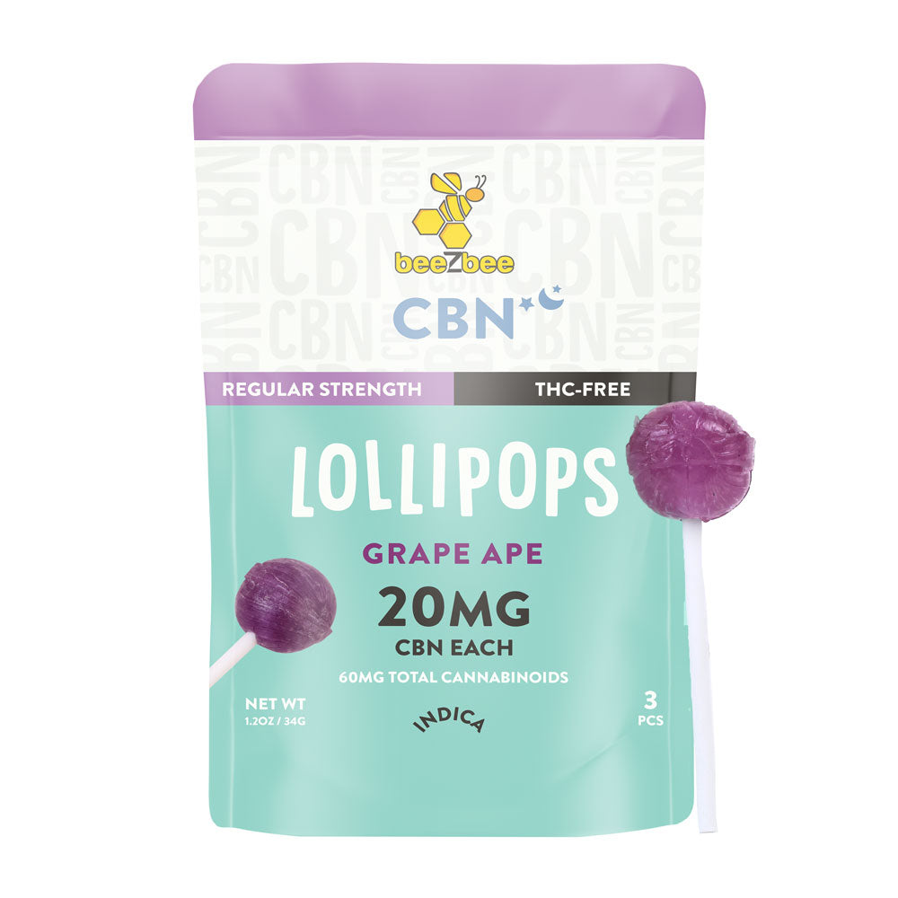 beeZbee CBN Terpene Lollipops in Grape Ape