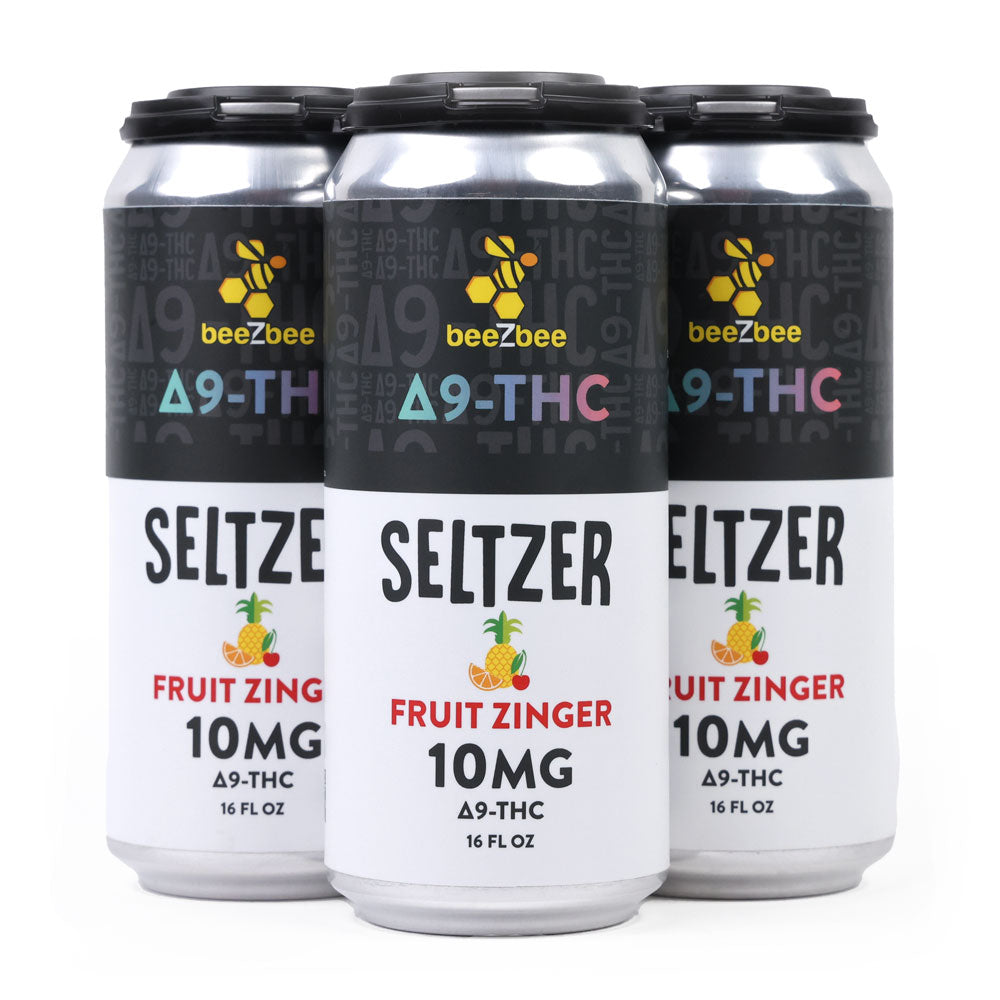 Delta-9 THC Seltzers in Fruit Zinger flavor