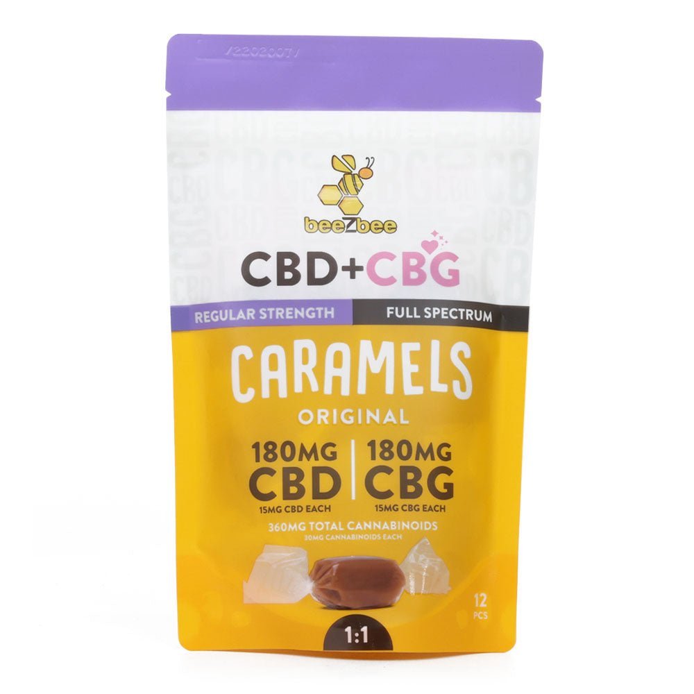 CBD+CBG Caramels, Regular Strength - beeZbee