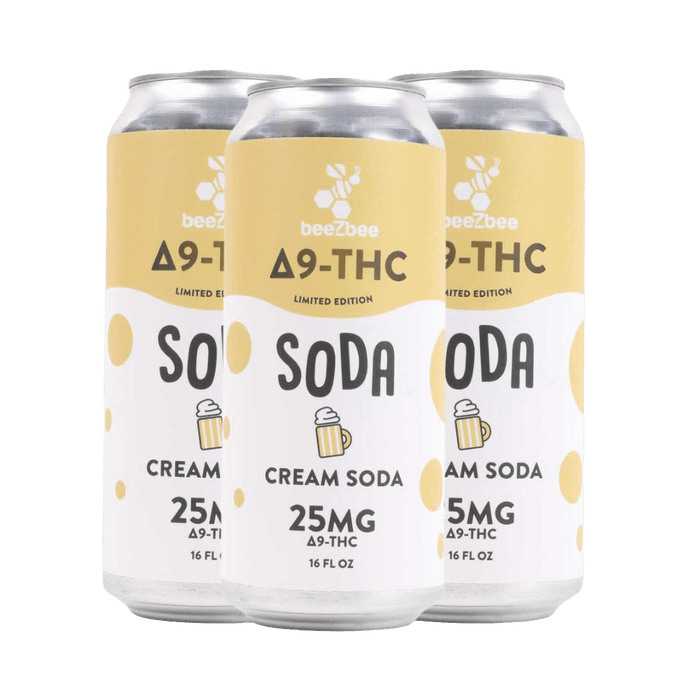 Delta-9 THC Soda in Limited Edition Cream Soda, 4 Pack