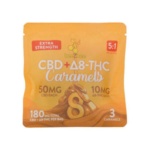 CBD+Delta-8 THC Caramels 3 Pack in extra strength