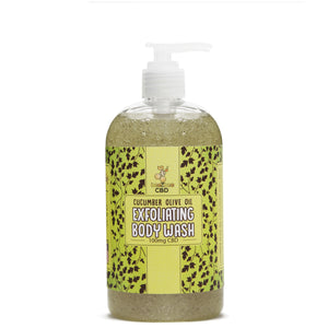 beeZbee CBD Exfoliating Body Wash 100mg - Cucumber Olive Oil