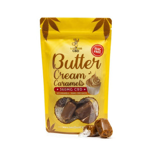 beeZbee CBD THC Free Caramel Bag 360mg in butter cream flavor