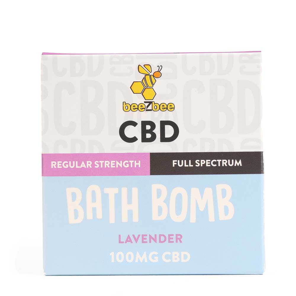 beeZbee full spectrum CBD Bath Bomb in Lavender Scent, regular strength.