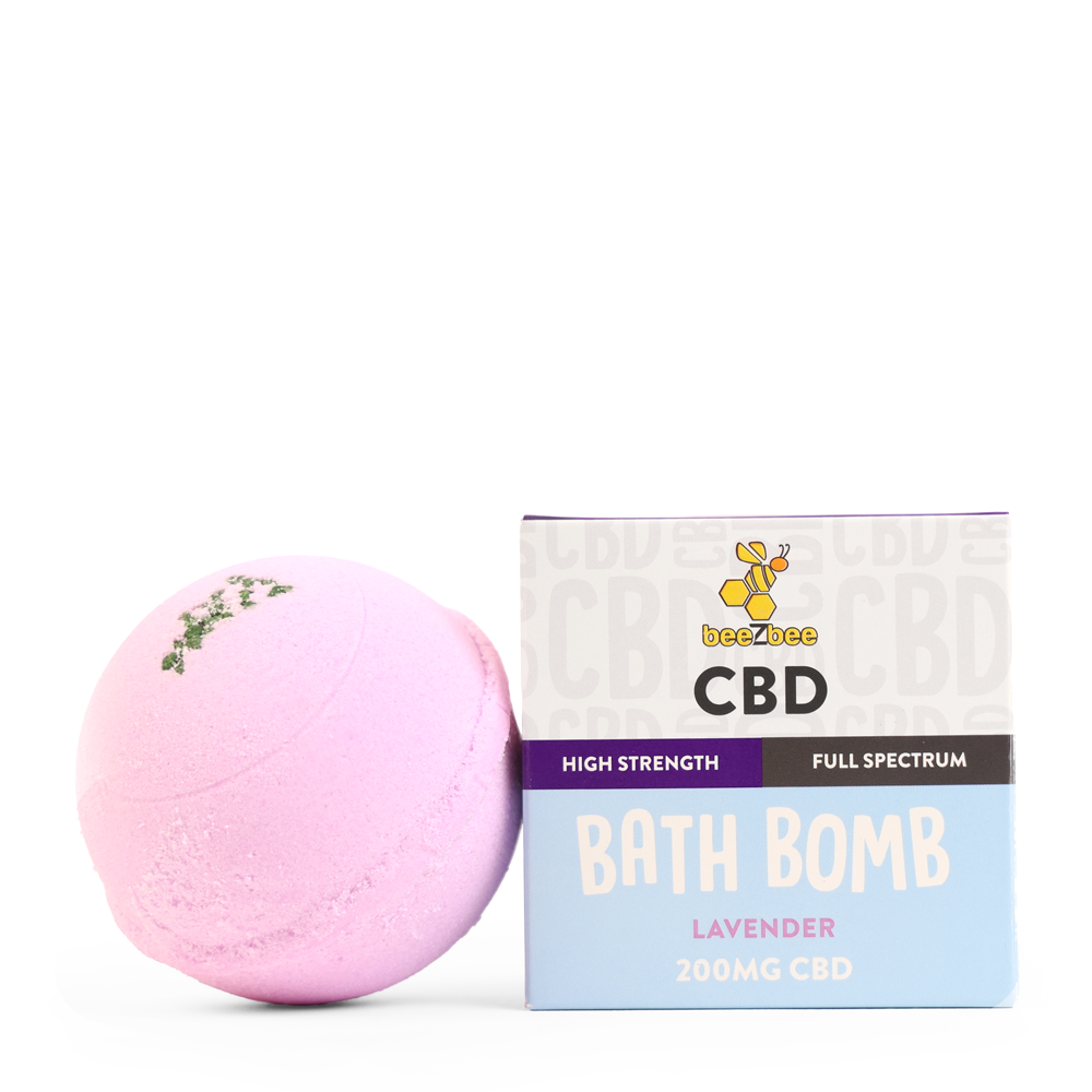 beeZbee full spectrum CBD Bath Bomb in Lavender Scent, high strength.