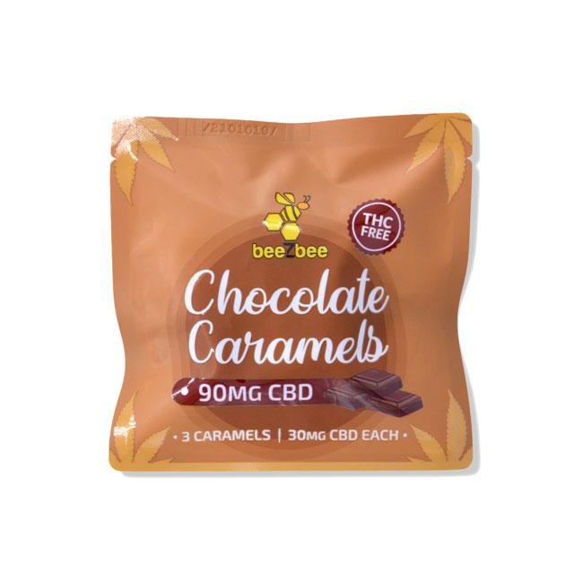 CBD Caramels 3 Pack, THC Free, 90mg in chocolate flavor