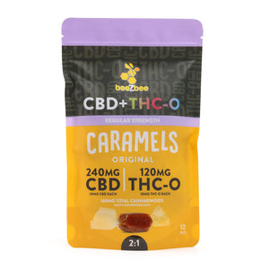 beeZbee CBD+THC-O Caramel 12 Pack, regular strength