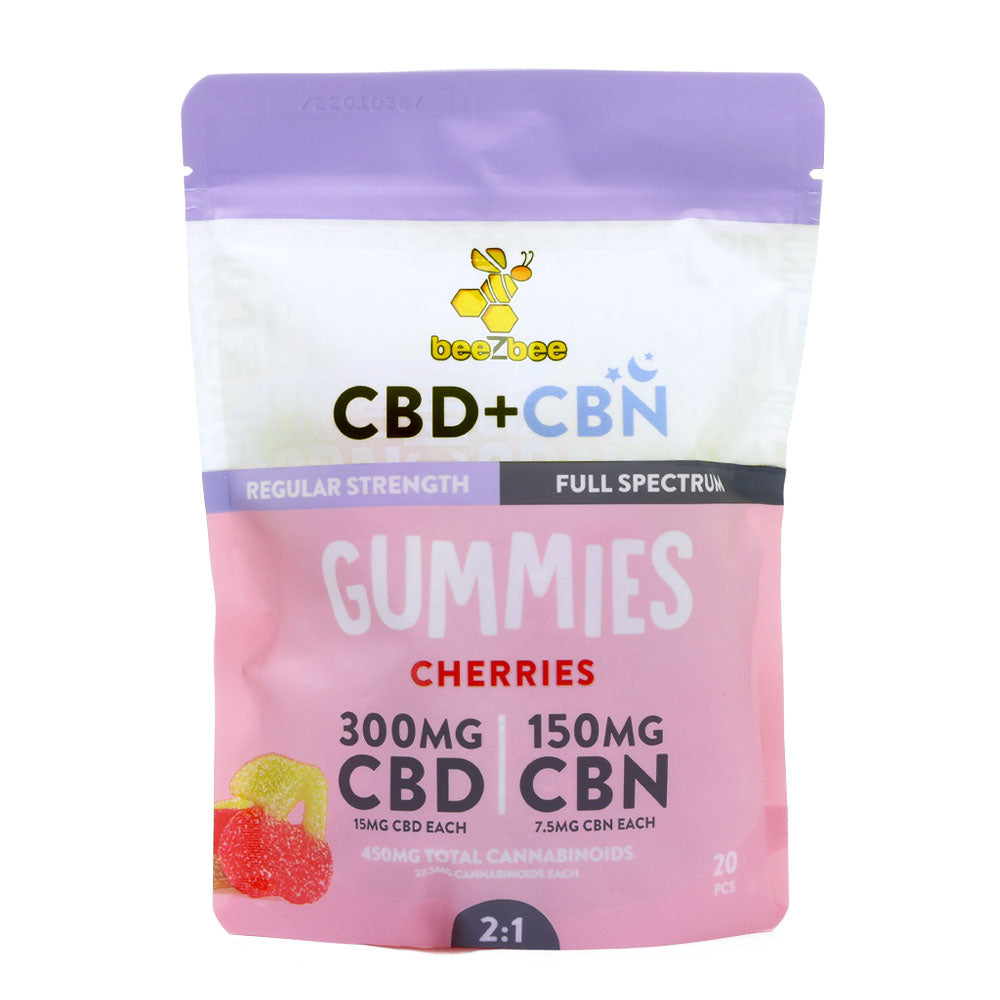 beeZbee CBD+CBN Gummies, cherry flavored, regular strength