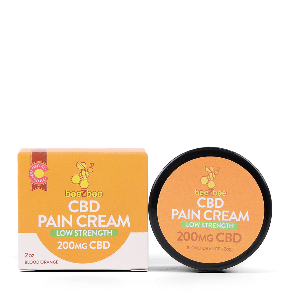 beeZbee CBD Pain Cream, low strength, blood orange scented