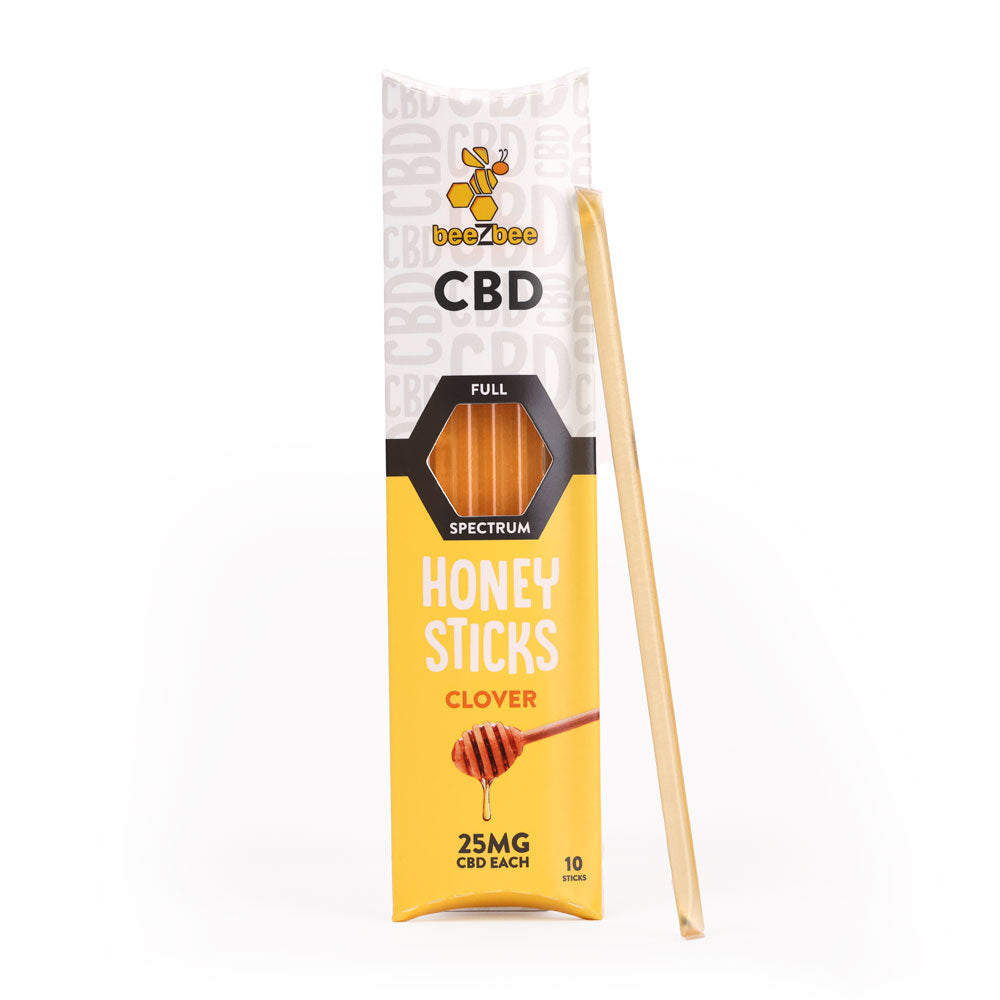 beezbee CBD Clover Honey Sticks, 25 mg CBD each