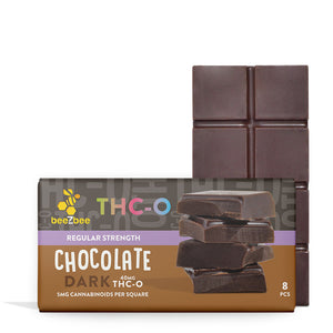 beeZbee THC-O Chocolate Bars in regular strength dark chocolate