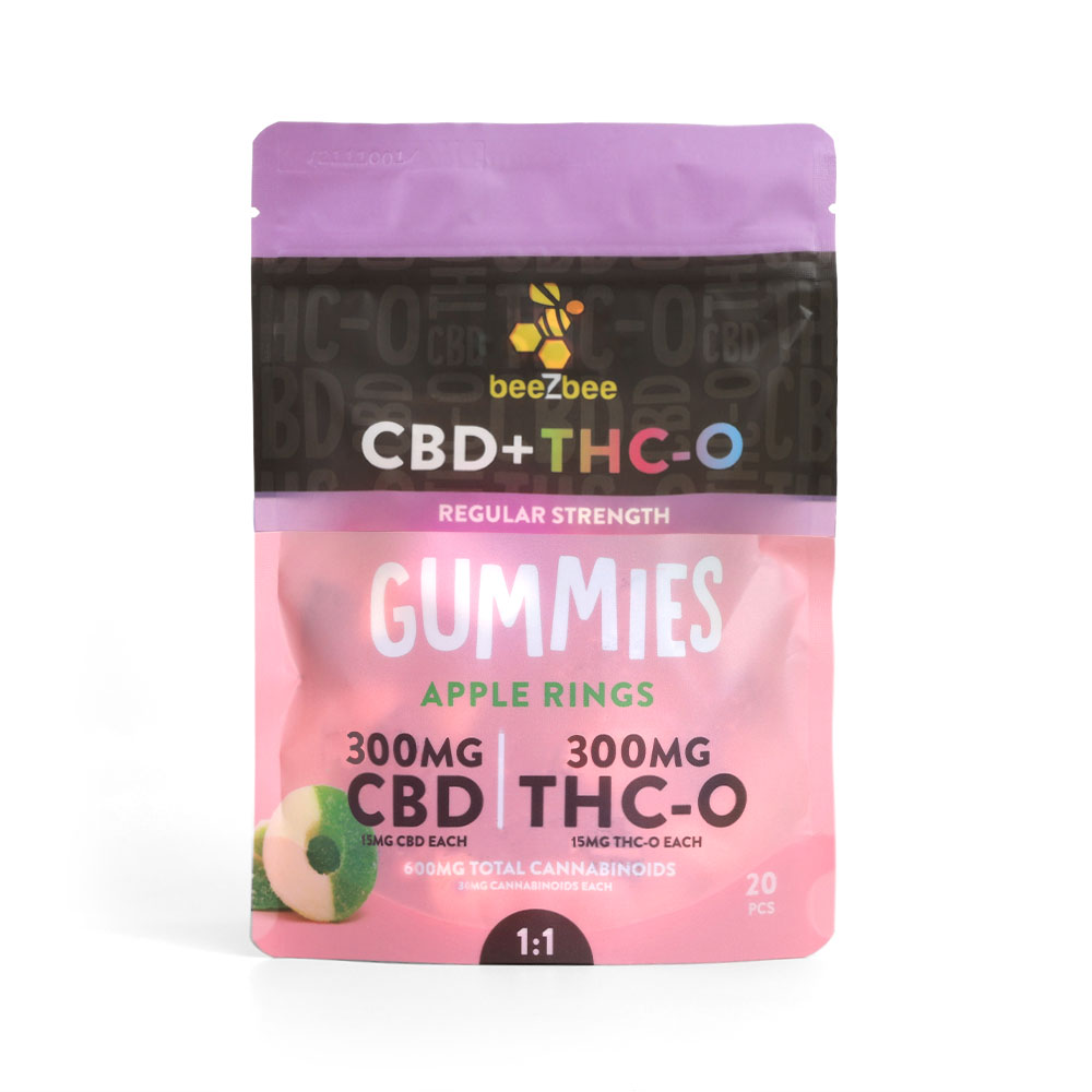 beeZbee CBD+THC-O Gummies in regular strength, apple flavor