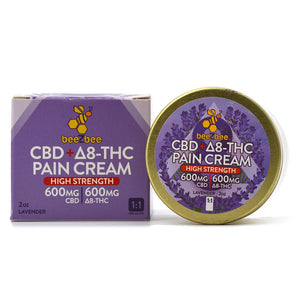 beeZbee CBD+Delta-8 THC Pain Cream in lavender high strength