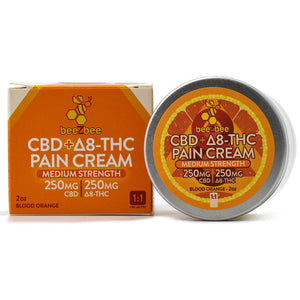 beeZbee CBD+Delta-8 THC Pain Cream in blood orange, medium strength