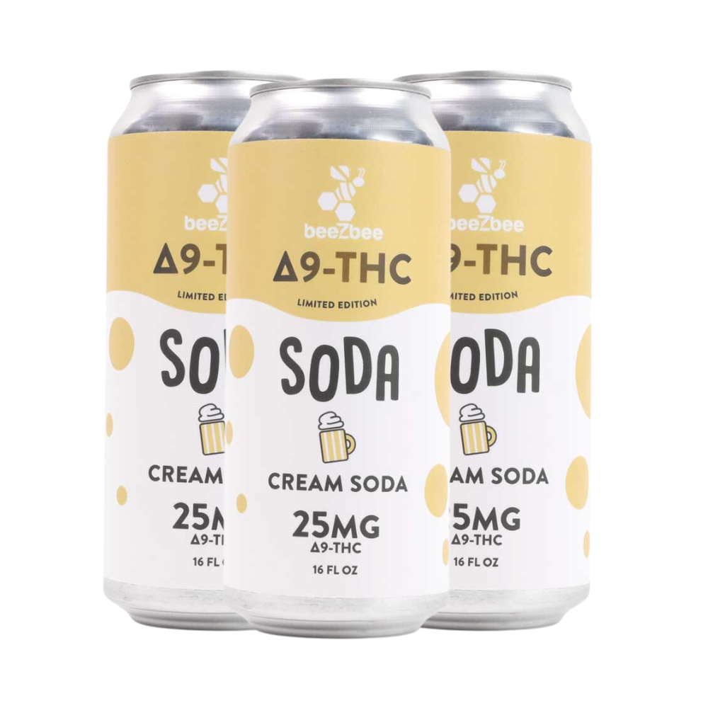 
            
                Load image into Gallery viewer, beeZbee Delta-9 THC Soda in Limited Edition Cream Soda, 4 Pack
            
        