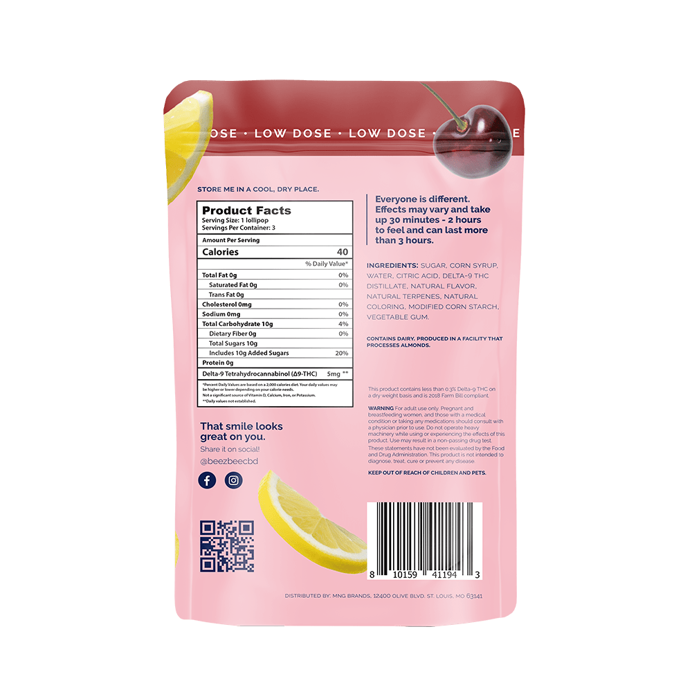 BZB 5mg THC Terpene Lollipops 3 pack - beeZbee