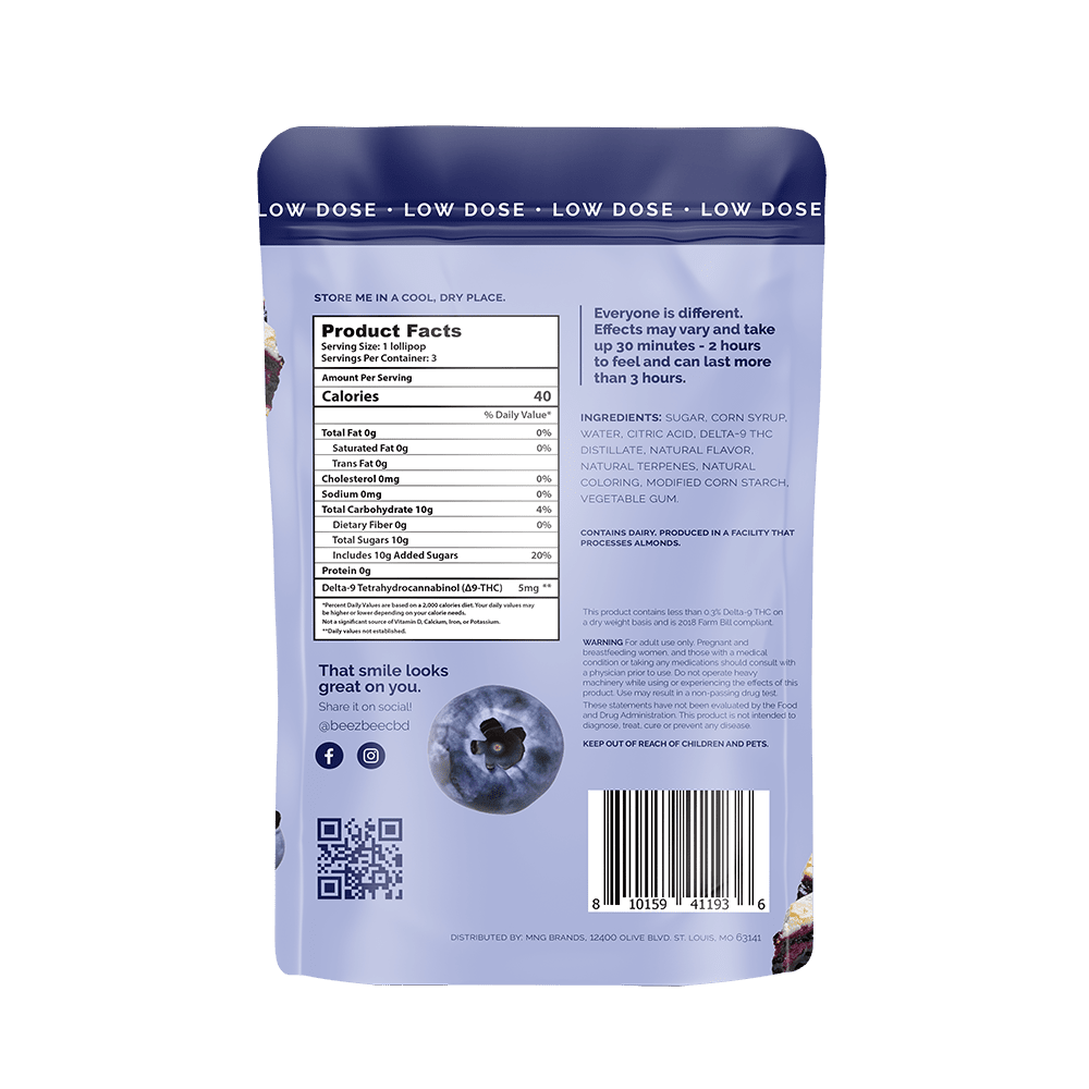 BZB 5mg THC Terpene Lollipops 3 pack - beeZbee