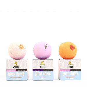 CBD bath bomb with different scents