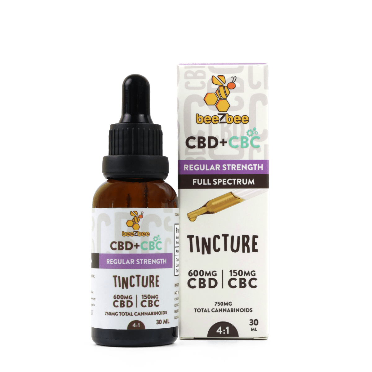 CBD+CBC Tincture, Regular Strength - beeZbee