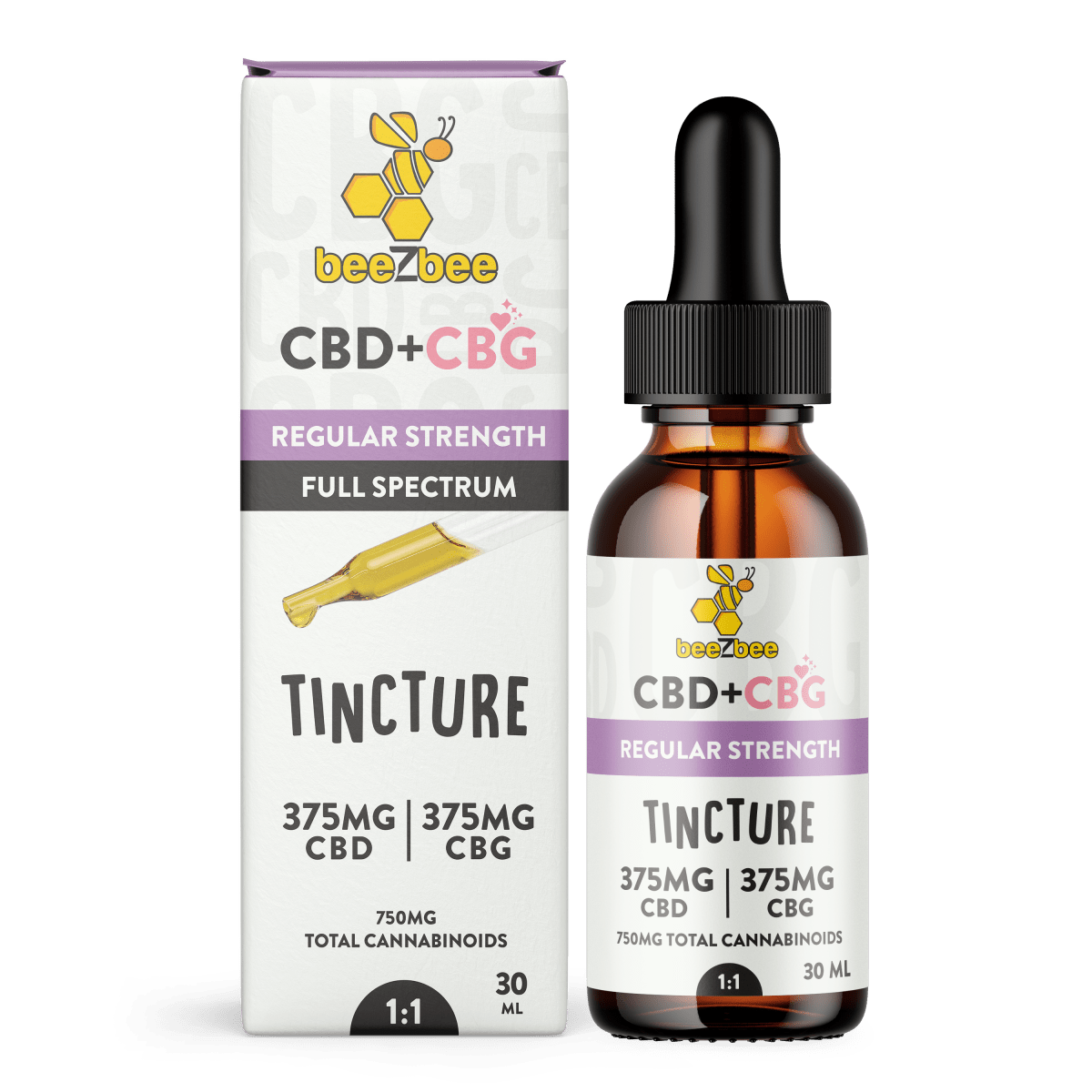 CBD+CBG Tincture, Regular Strength - beeZbee