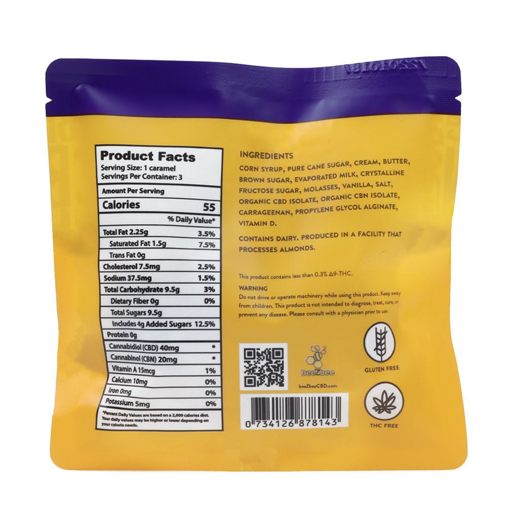 CBD+CBN Caramels, High Strength