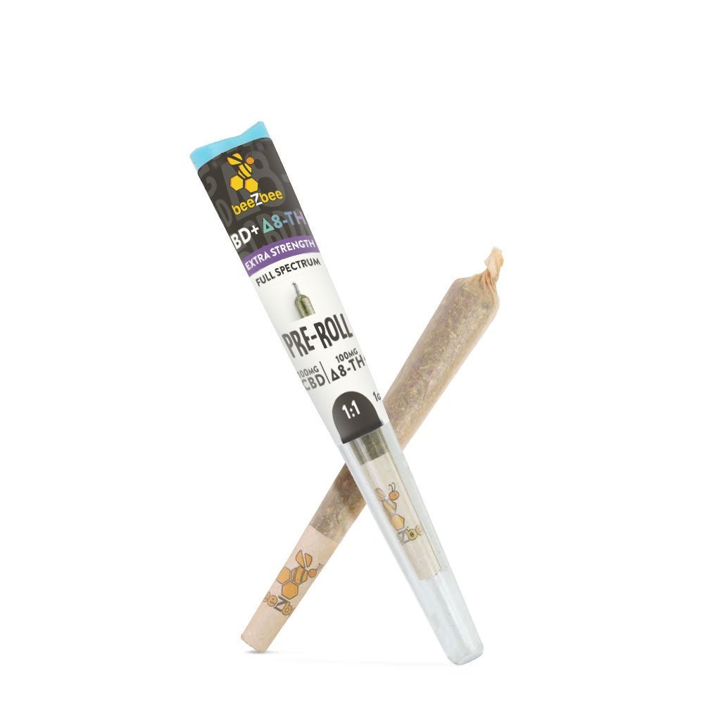 CBD+Delta - 8 THC Pre - Rolls, Extra Strength - beeZbee