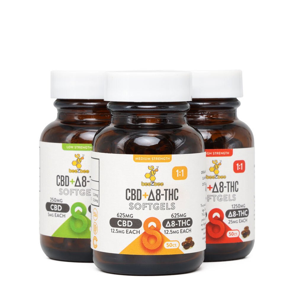 CBD+Delta 8 THC softgels with different strength