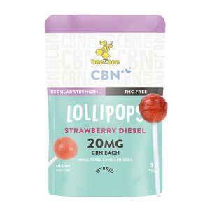 beeZbee CBN Terpene Lollipops in Strawberry Diesel