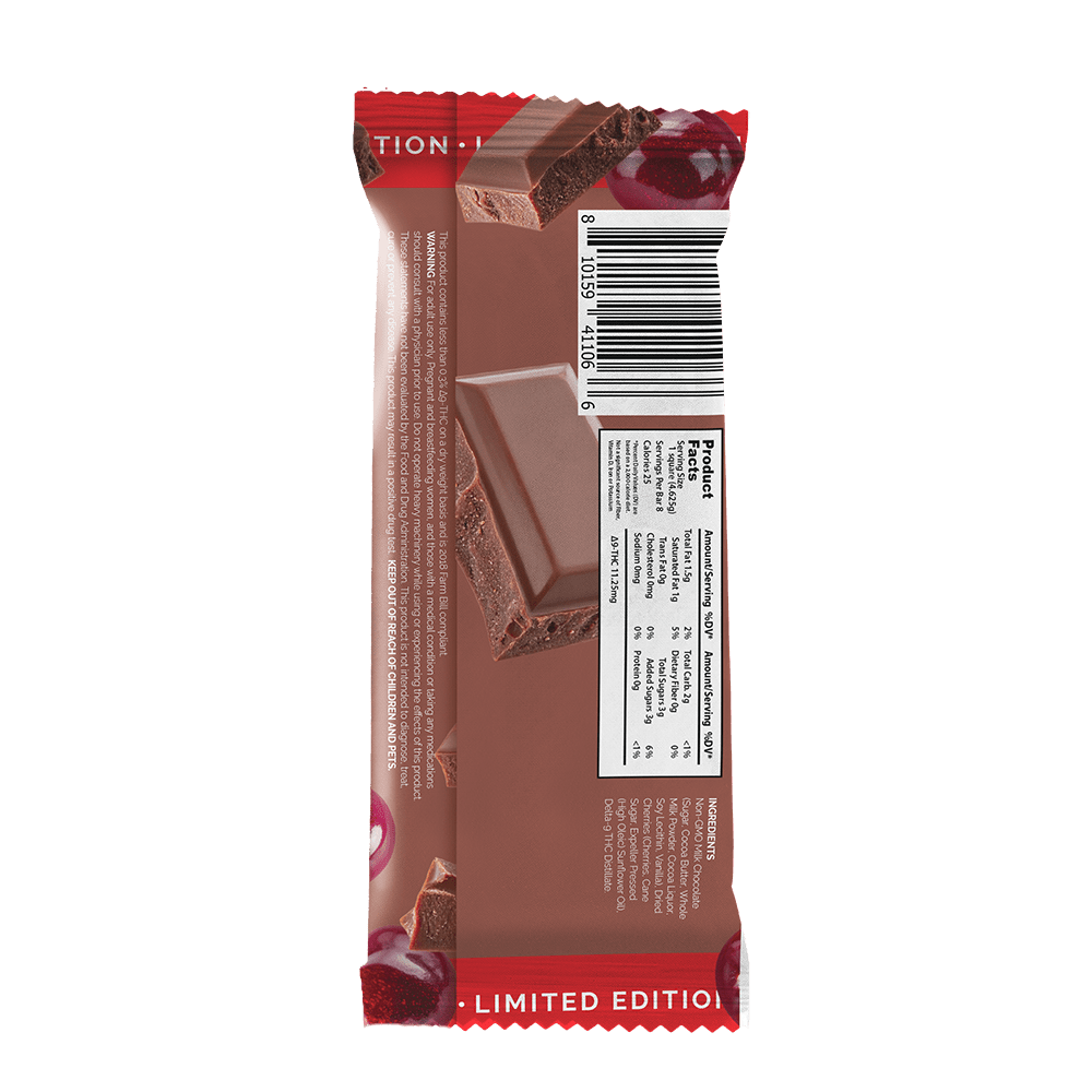 Delta - 9 THC Cherry Chocolate Bar - beeZbee