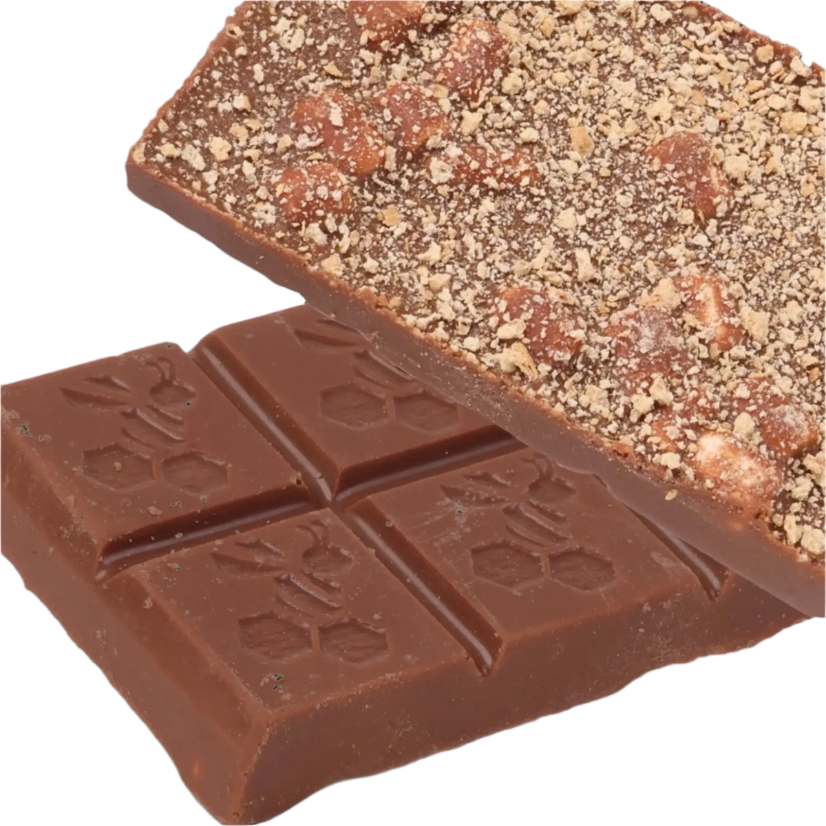 two piece of delta 9 THC s'mores chocolate bar