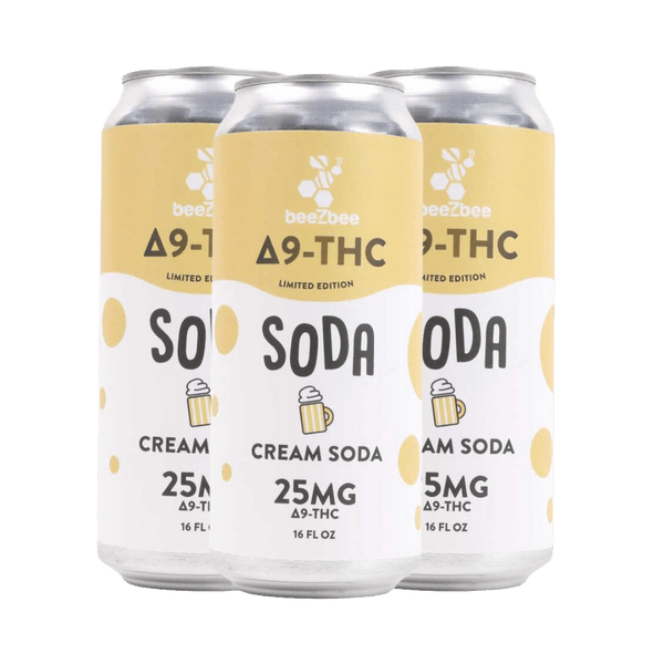 Delta-9 THC Soda in Limited Edition Cream Soda, 4 Pack – beeZbee