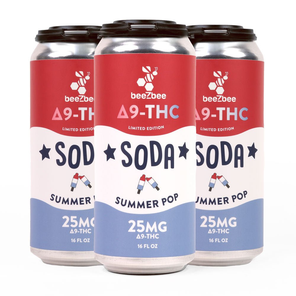 Delta - 9 THC Soda in Limited Edition Summer Pop, 4 Pack - beeZbee