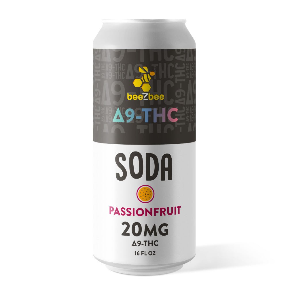 delta 9 THC soda 20mg in Passionfruit flavor