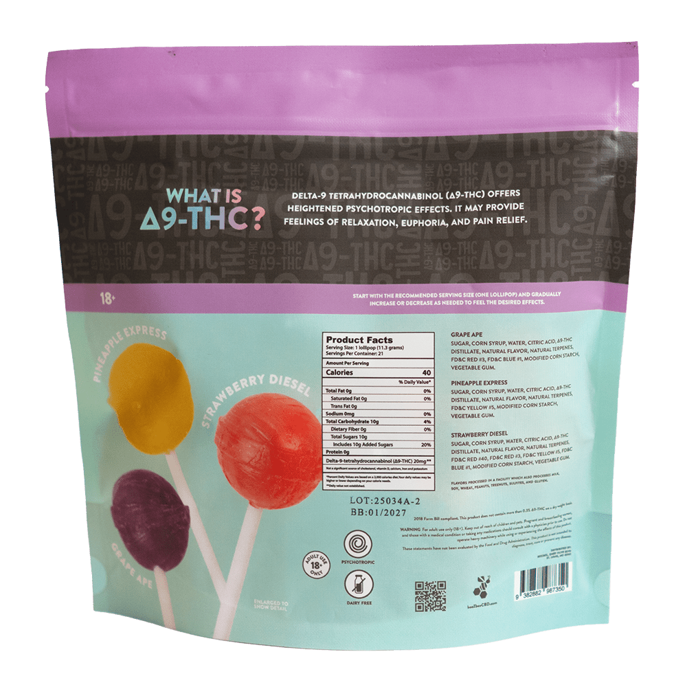 Delta - 9 THC Terpene Lollipops - beeZbee