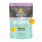 Delta 9 THC terpene lollipops in Pineapple express flavor 20mg sativa 
