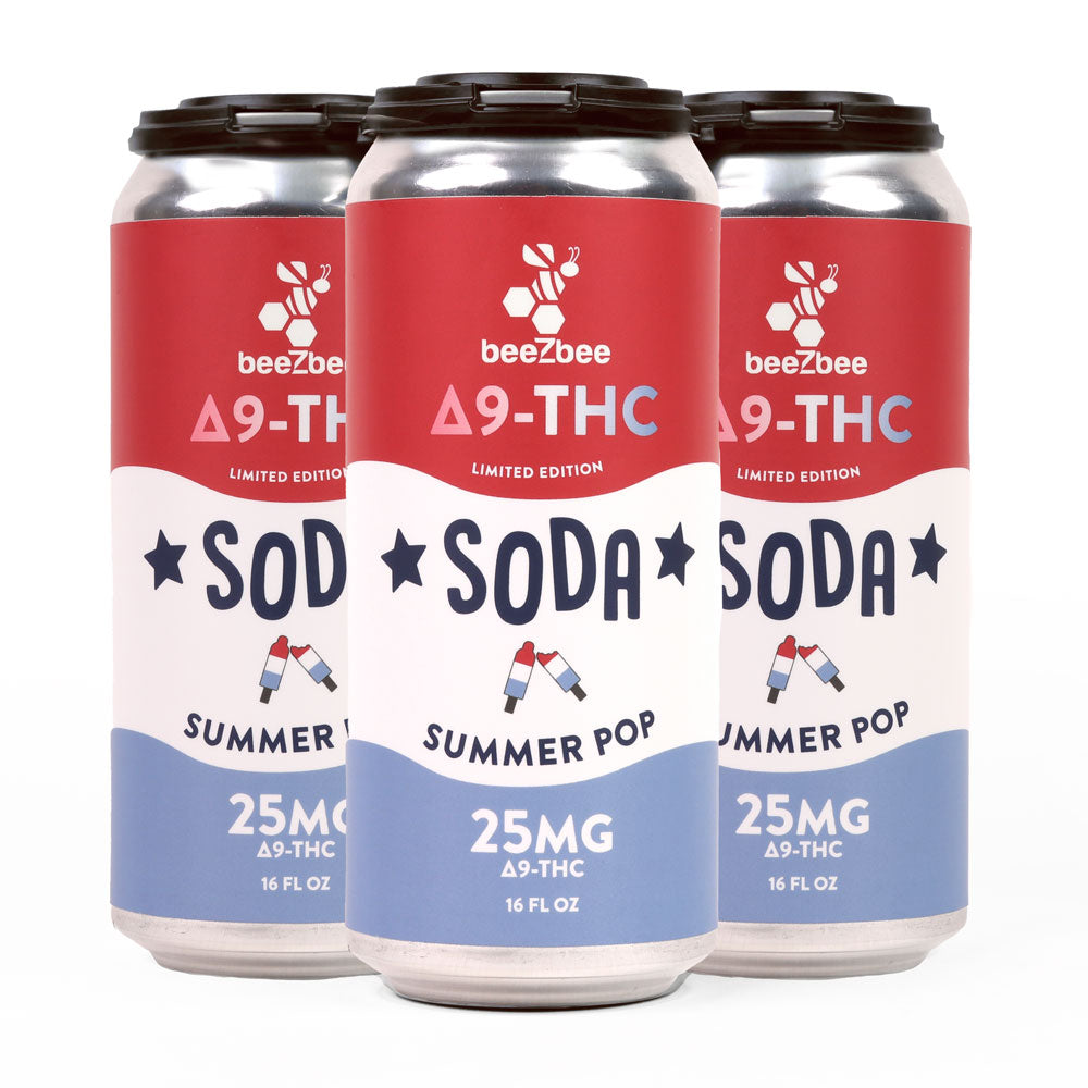 Delta-9 THC Soda in Limited Edition Summer Pop, 4 Pack