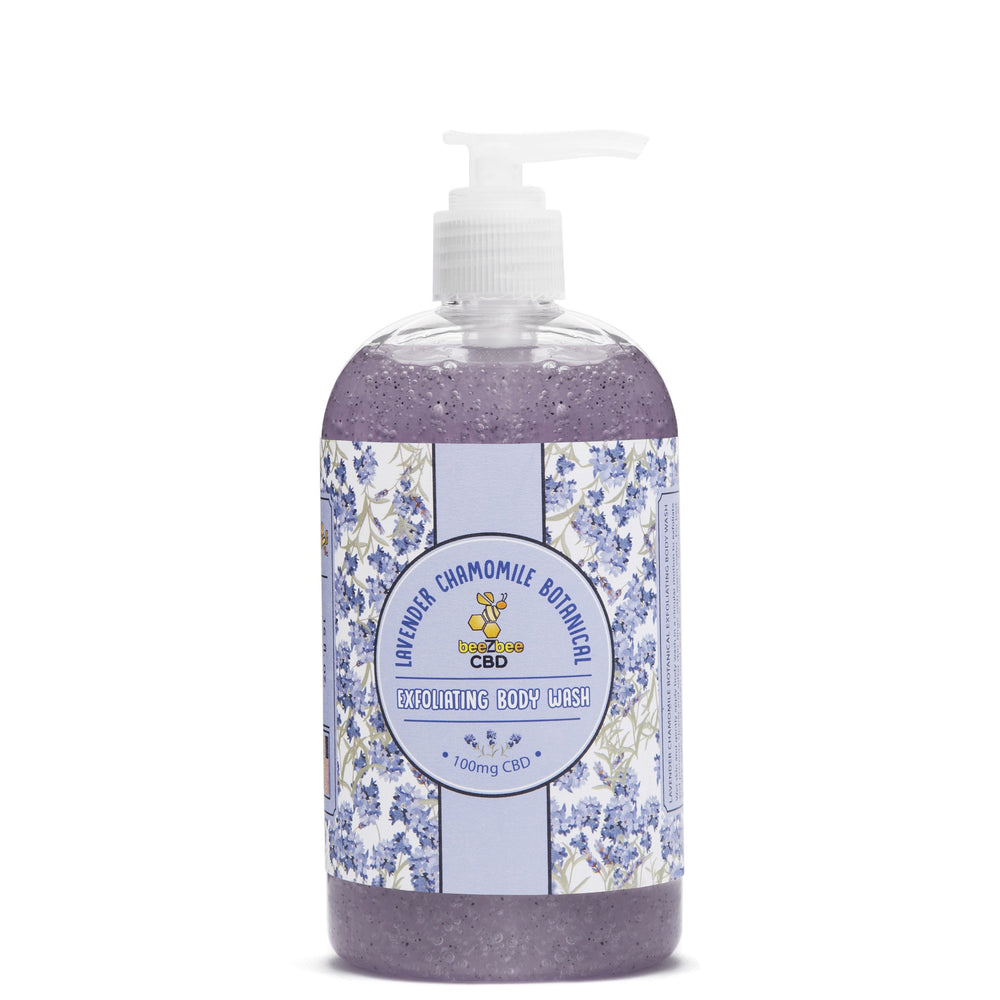 
            
                Load image into Gallery viewer, beeZbee CBD Exfoliating Body Wash 100mg - Lavender Chamomile
            
        