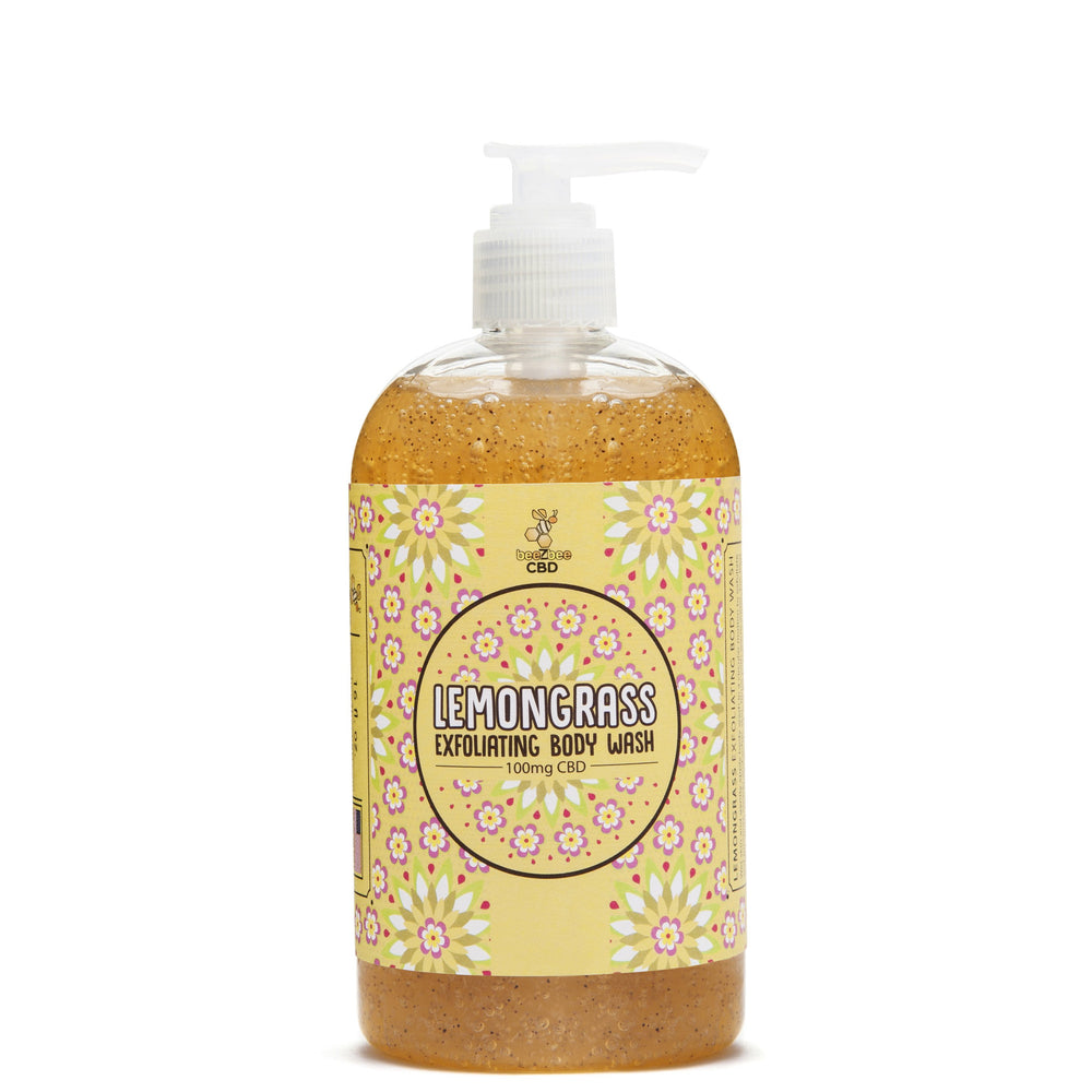 beeZbee CBD Exfoliating Body Wash 100mg - Lemongrass