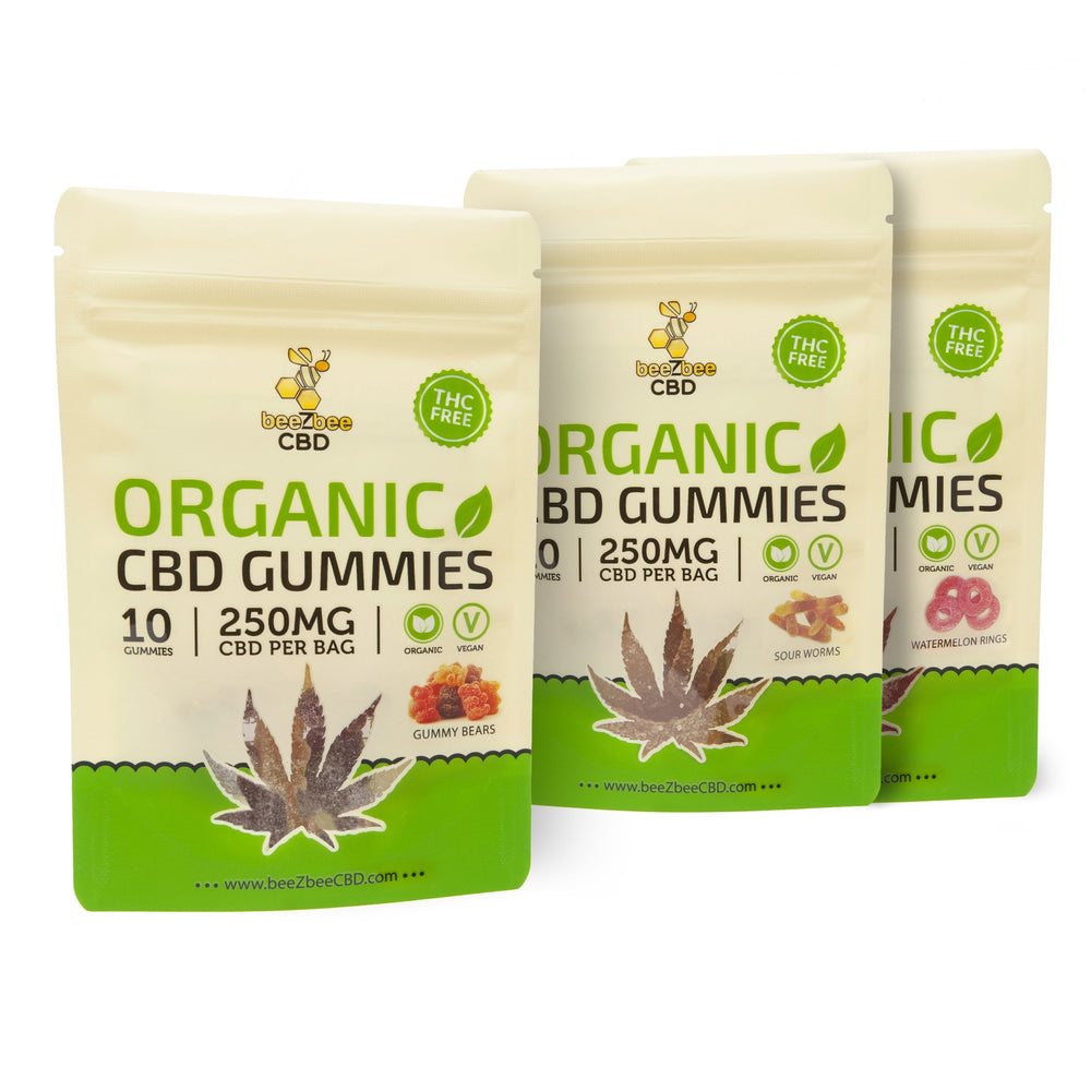 beeZbee CBD THC Free Organic Gummies 250mg - CBD Kratom