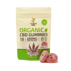 CBD Organic, Vegan, THC Free Gummies 250mg - watermelon rings