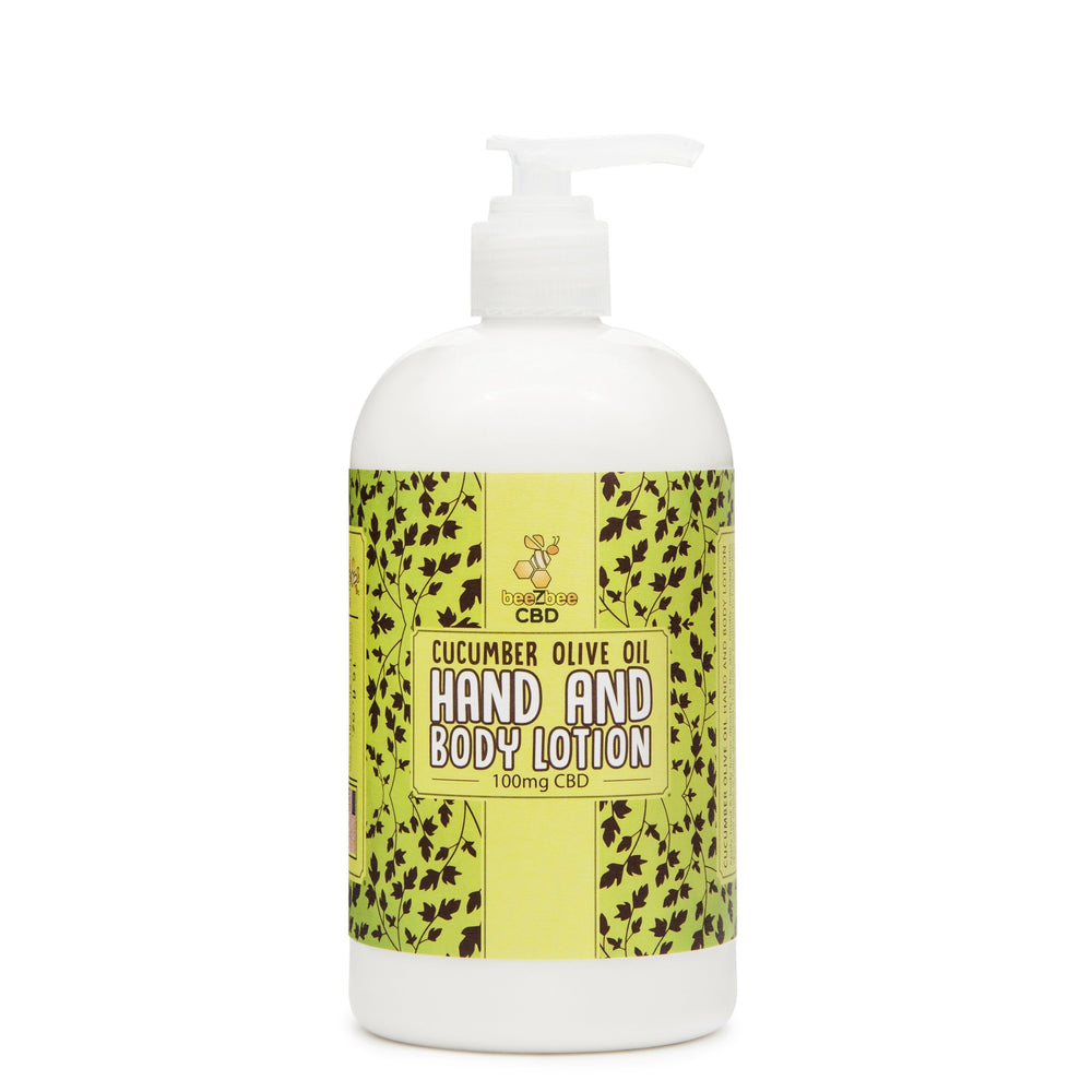 beeZbee CBD Hand and Body Lotion 100mg - Cucumber Olive Oil scent