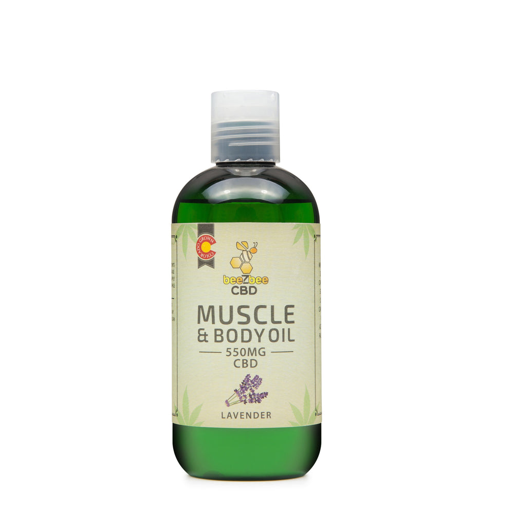 beeZbee CBD Muscle and Body Oil 550mg in lavender scent