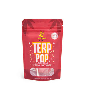 beeZbee CBD Terp Pops 40mg - Terpene Lollipops in Strawberry Haze