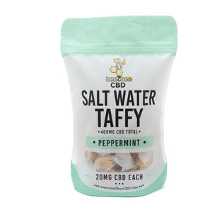 beeZbee CBD Salt Water Taffies, 400mg per bag in peppermint