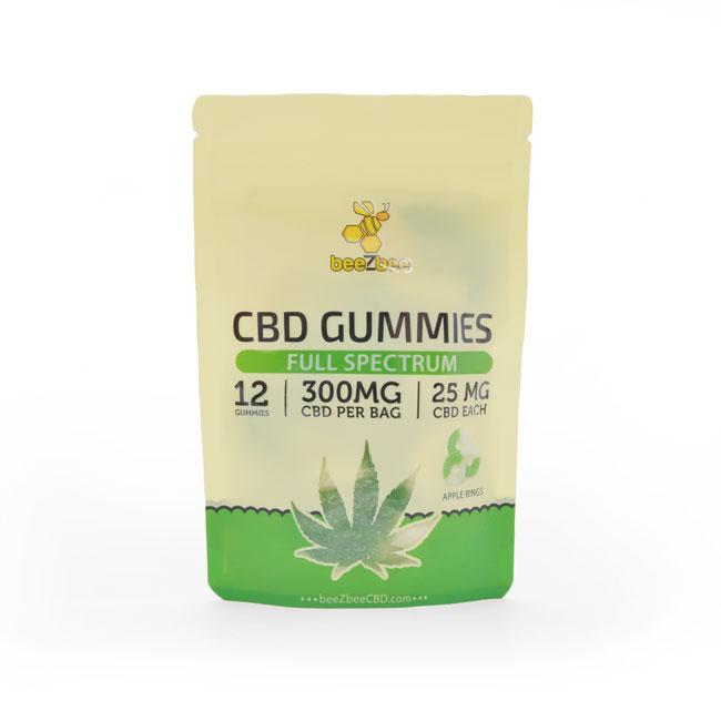 beeZbee Full Spectrum CBD Gummies 300mg in apple flavor