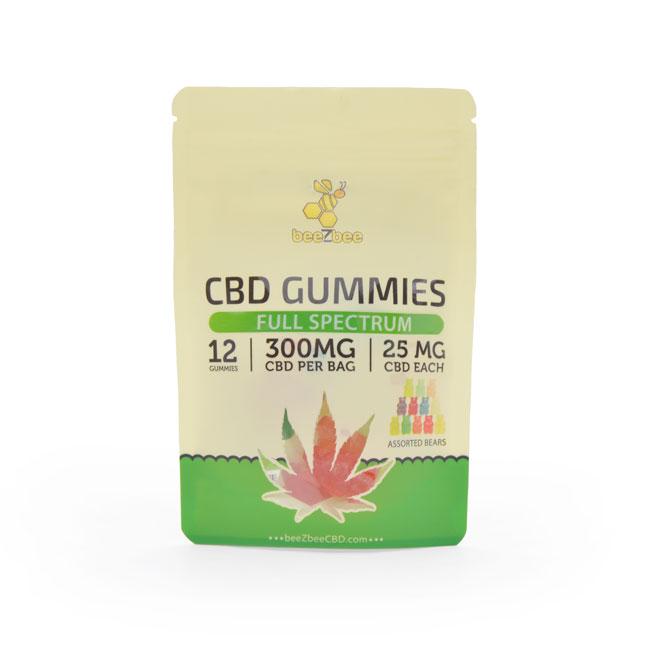 beeZbee Full Spectrum CBD Gummies 300mg in assorted bears