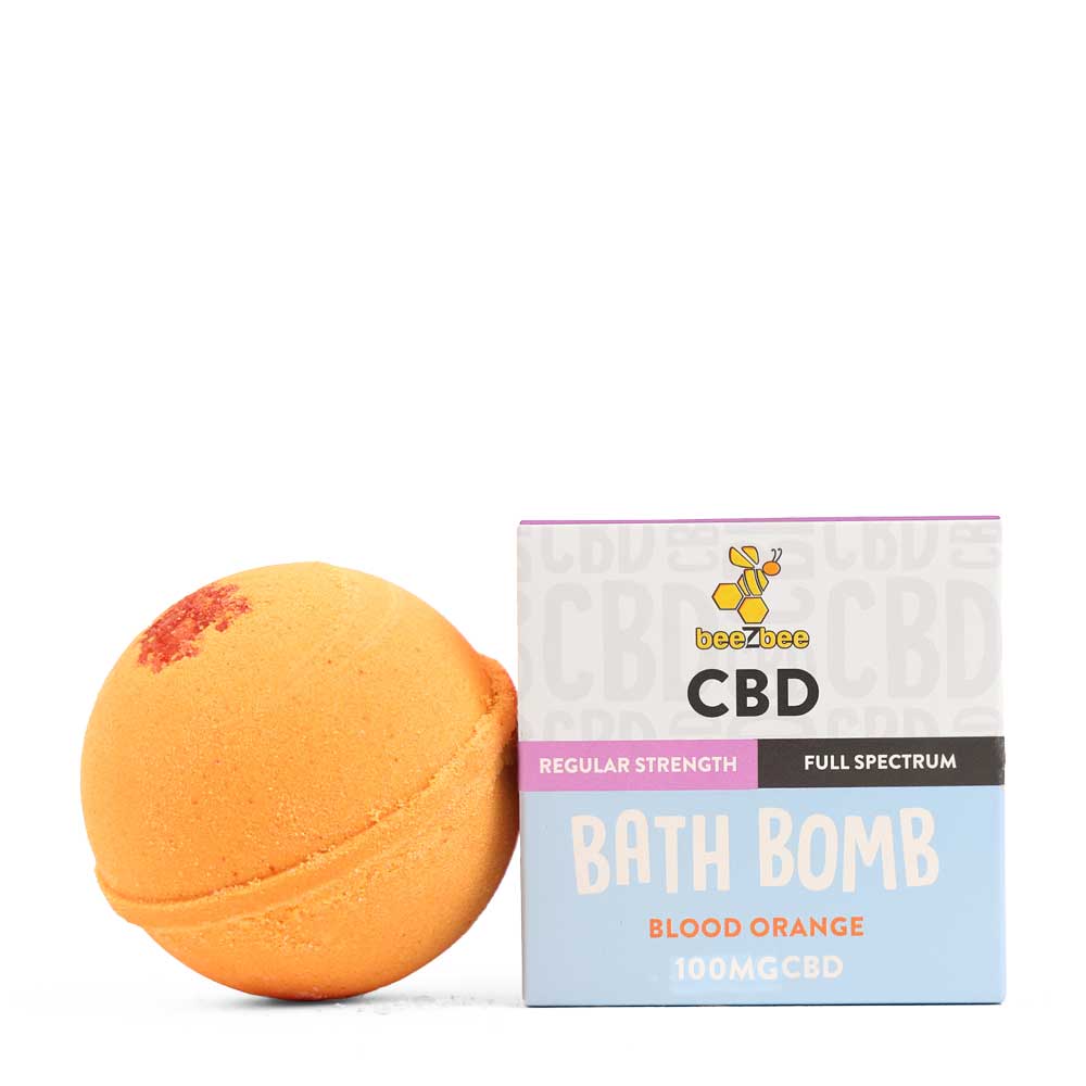 
            
                Load image into Gallery viewer, beeZbee full spectrum CBD Bath Bomb in Blood Orange Scent.
            
        