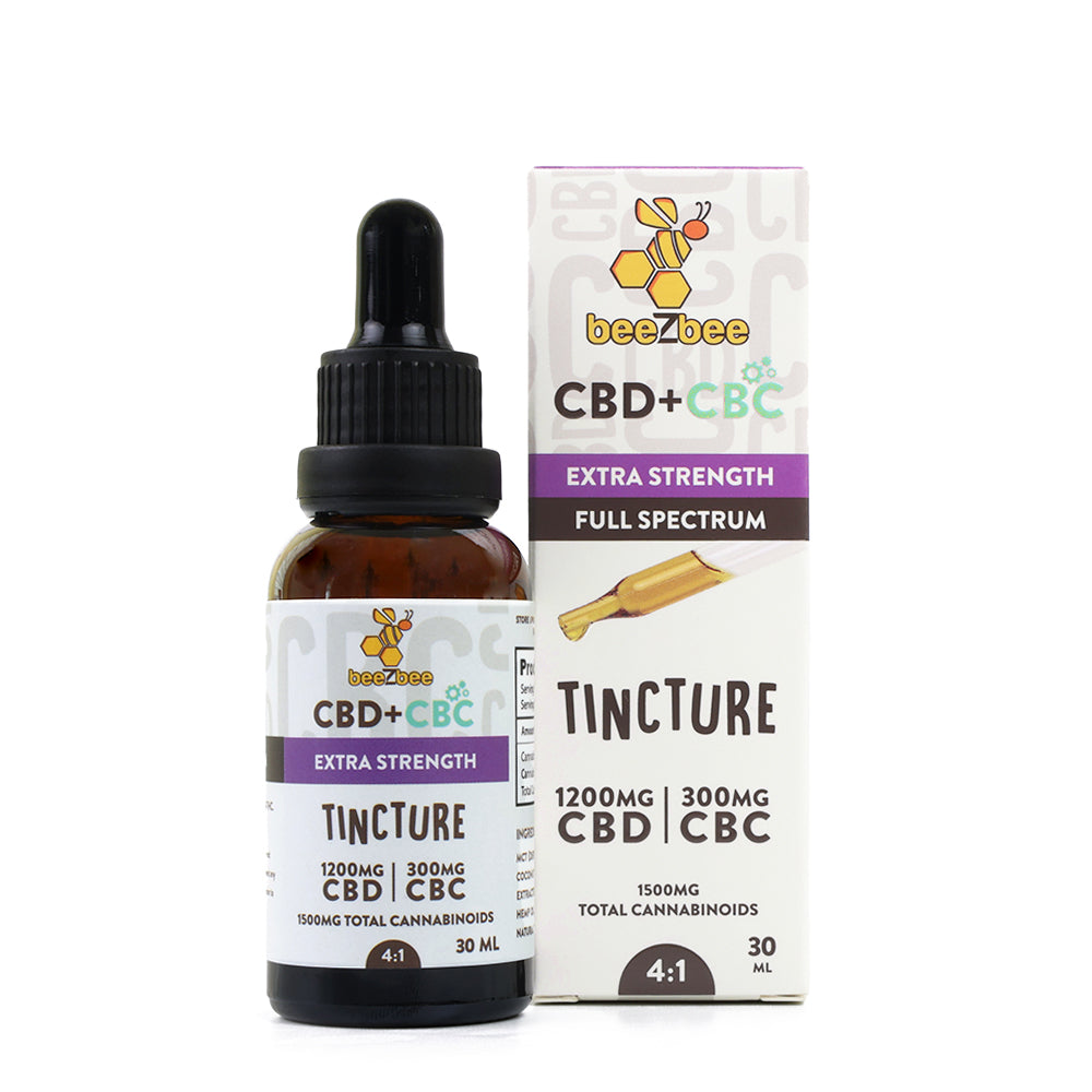
            
                Load image into Gallery viewer, beeZbee CBD+CBC Tincture, full spectrum, 30ml, in extra strength
            
        