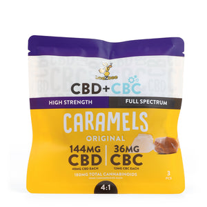 beezbee CBD+CBC Caramels, 3 pack, high strength