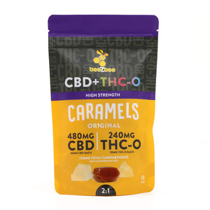 beeZbee CBD+THC-O Caramel 12 Pack in high strength